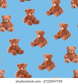 All Over Cute Teddy Bears Seamless Pattern January 6th 2026