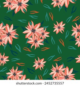 All Over Flower Digital Printed pattern Digital textile design hand draw motifs beautiful flowers abstract geometric seamless patterns.