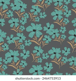All Over Flower Digital Printed pattern Digital textile design hand draw motifs beautiful flowers abstract geometric seamless patterns.