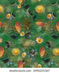 All Over Flower Pattern Pakistani Digital Print Design Flower Allover Botanical and watercolor Pastel Ground Seamless