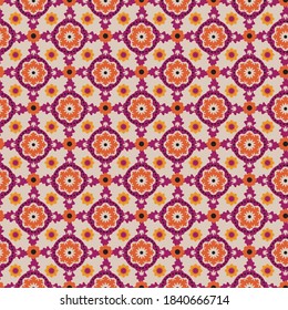 All over geometric design. medallion, foulard, repeat. Perfect for Bedding, Kitchen Tabletop and window treatments.