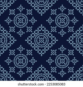 all over geometrical vector bandanna pattern on navy background