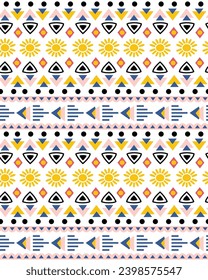 all over geometrical vector border pattern on white background