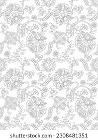 all over geometrical vector paisley pattern on outline background