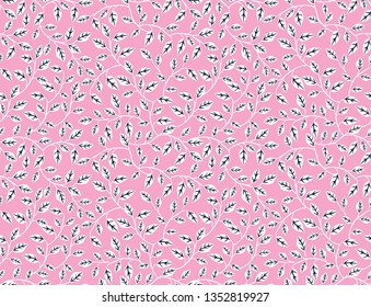 all over leaves pattern on pink background