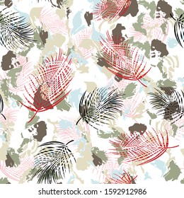 all over leaves pattern on multi texture background