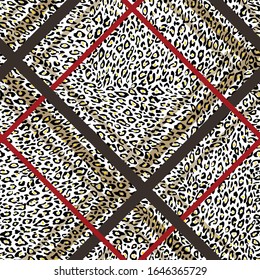 all over leopard with stripe pattern of white