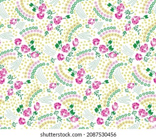 todo sobre el patrón de flor de vector rosa sobre fondo blanco