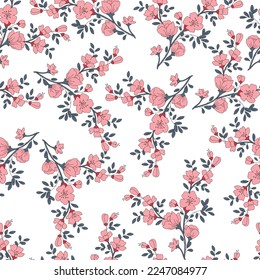 por todas partes de plántulas vectoriales rosas flores con hojas grises patrón de blanco