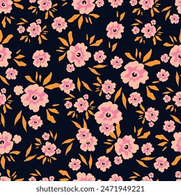 todo sobre impresión, arte, fondo, patrón de fondo, Vector de fondo, beige, flor, flor, rama, marrón, fondo marrón, decorativo, diseño, Elementos de diseño Vector, tela, moda, floral