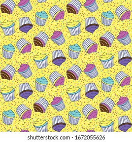 all over print cupcake pattern