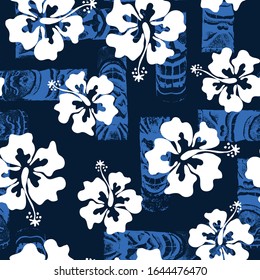 all over print hibiscus pattern