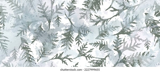 All Over Print. Neutral Tree Leaf Seamless Pattern. Leaves Trees, Shrubs Stamp Effect. Texture Spots Watercolor Overlay. Transparency Wallpaper Rustic Modern Design. Fancy Delicate Fabric Textile.