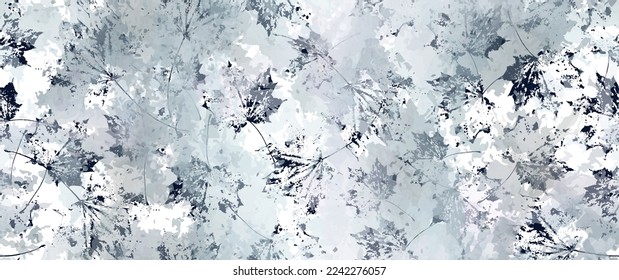 All Over Print. Neutral Tree Leaf Seamless Pattern. Leaves Trees, Shrubs Stamp Effect. Texture Spots Watercolor Overlay. Transparency Wallpaper Rustic Modern Design. Fancy Delicate Fabric Textile.