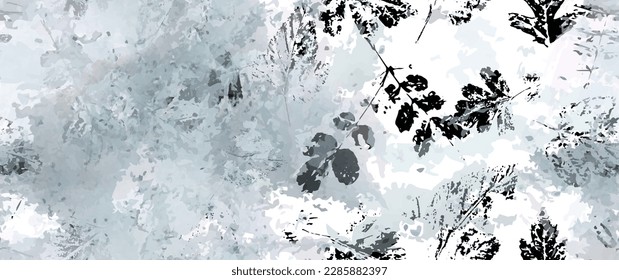 All Over Print. Neutral Tree Leaf Seamless Pattern. Leaves Trees, Shrubs Stamp Effect. Texture Spots Watercolor Overlay. Transparency Wallpaper Rustic Modern Design. Fancy Delicate Fabric Textile.