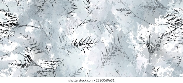 All Over Print. Neutral Tree Leaf Seamless Pattern. Leaves Trees, Shrubs Stamp Effect. Texture Spots Watercolor Overlay. Transparency Wallpaper Rustic Modern Design. Fancy Delicate Fabric Textile.