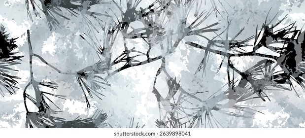 All Over Print. Neutral Tree Leaf Seamless Pattern. Leaves Trees, Shrubs Stamp Effect. Texture Spots Watercolor Overlay. Transparency Wallpaper Rustic Modern Design. Fancy Delicate Fabric Textile.