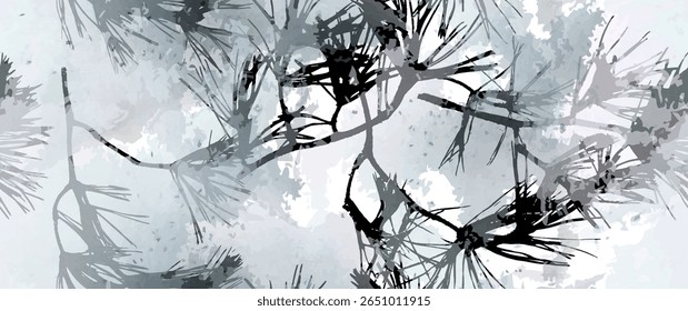 Impresión por todas partes. Patrón de hoja de árbol neutro sin fisuras. Hojas, Árboles, Arbustos, Efecto Sello. Superposición de acuarela de manchas de textura. Transparencia Fondo de pantalla Diseño moderno rústico. Tela delicada de lujo.