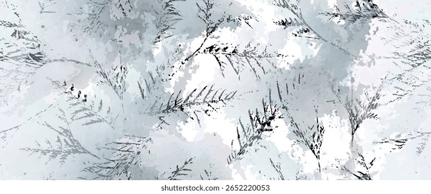 All Over Print. Neutral Tree Leaf Seamless Pattern. Leaves Trees, Shrubs Stamp Effect. Texture Spots Watercolor Overlay. Transparency Wallpaper Rustic Modern Design. Fancy Delicate Fabric Textile.