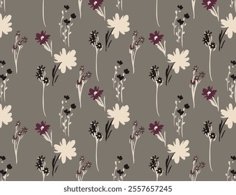 all over Seamless abstract flowers pattern, floral print. illustration background.