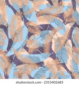 all over seamless floral vector multi color leaf pattern on background