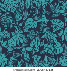 tudo sobre vetor floral sem costura padrão de folha de textura verde no fundo cinza
