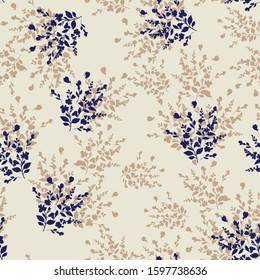 all over seamless small leaves pattern on background