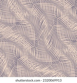 all over seamless vector cream leaf pattern on background