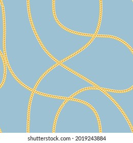 alles auf nahtlosem, goldenem Muster in der Kette auf blauem Hintergrund