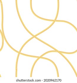 all over seamless vector gold chain pattern of white