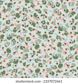 all over seamless vector multi color abstract pattern on green background