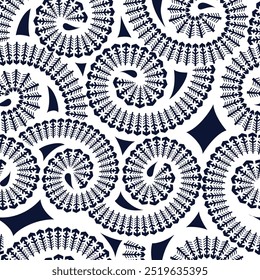all over seamless vector navy negatives pattern of white