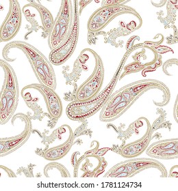 überall auf nahtlosem Vektor-Paisley-Muster