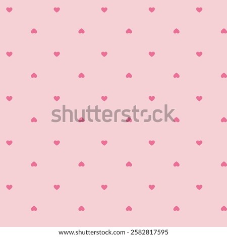 All over seamless vector repeat pattern with ditsy small red hand drawn doodle hearts tossed on white background. Simple cute background
