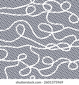 all over seamless vector white triangle with negative pattern on navy background