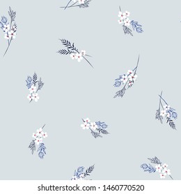 all over small flowers with leaf pattern on background