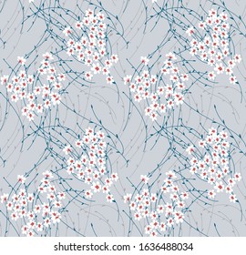 all over small flowers on grey background