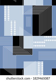 todo el patrón de rayas sobre fondo de bandana negro y azul