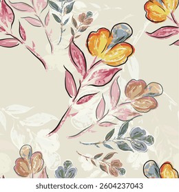 all - over textile design illustration digital image printing factory abstract an embossed blooming bright flower motif arrangement 