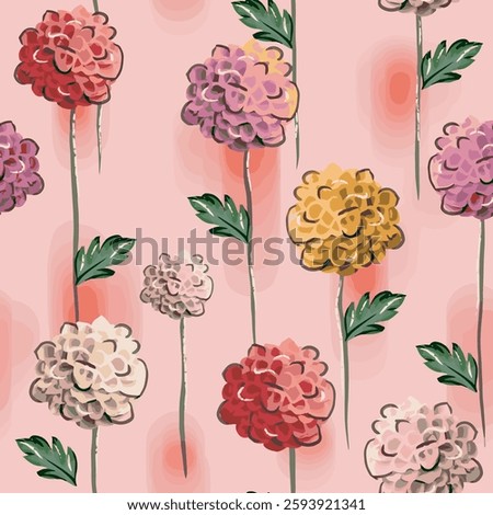 all - over textile design illustration digital image printing factory abstract an embossed blooming bright flower motif arrangement