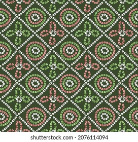 all over vector bandanna pattern on green background