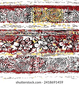 all over vector border pattern on white background