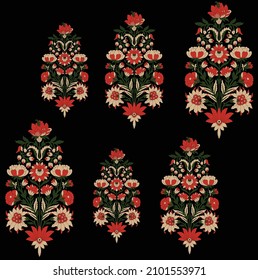 todo sobre el patrón de flor vectorial en fondo negro