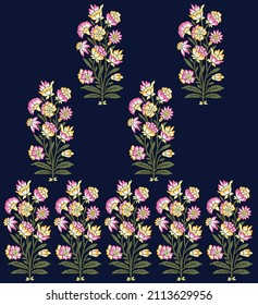 todo sobre el motivo de flor vectorial y patrón paisley en fondo marino 