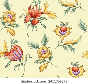 all over vector flower pattern on of white background