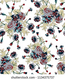 all over vector flowers pattern