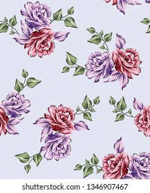 all over vector flowers pattern on grey