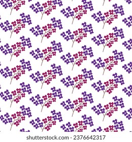 All over vector flowers pattern on white background.