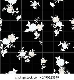 all over vector flowers with stripe background