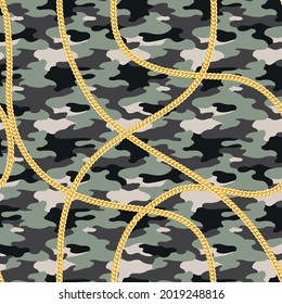 all over vector gold chain pattern on seamless cameo background